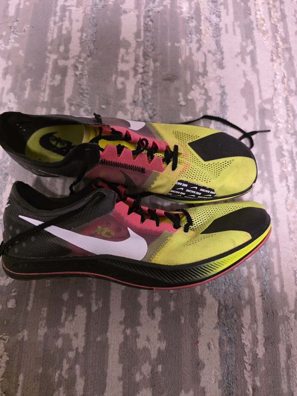 Nike ZoomX Dragonfly Running Shoes in Yellow, Pink & Black 9.5 With Spikes